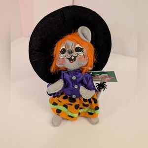 Annalee "6 inch Dotty Witch" Halloween Mouse Plush with Black Hat - 2010